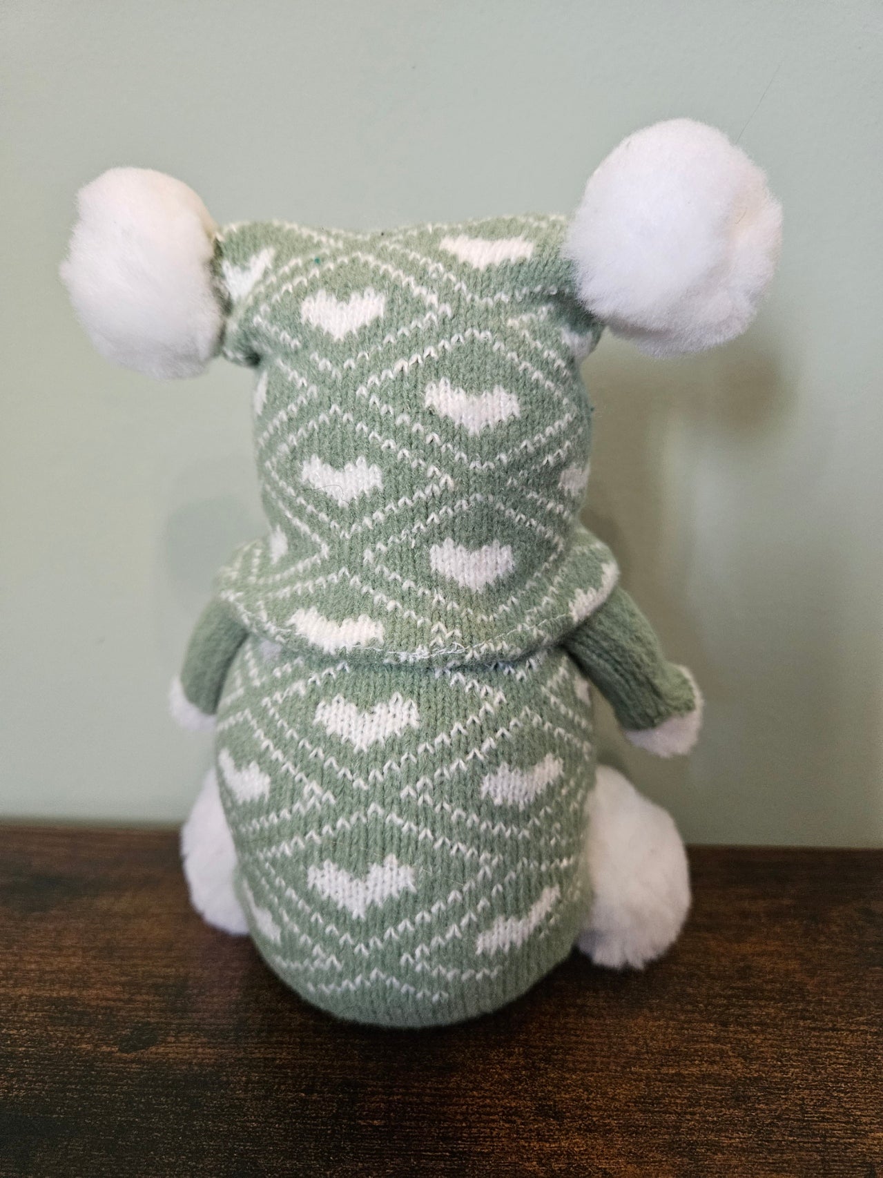 Green and White George Gonk with Name or Number