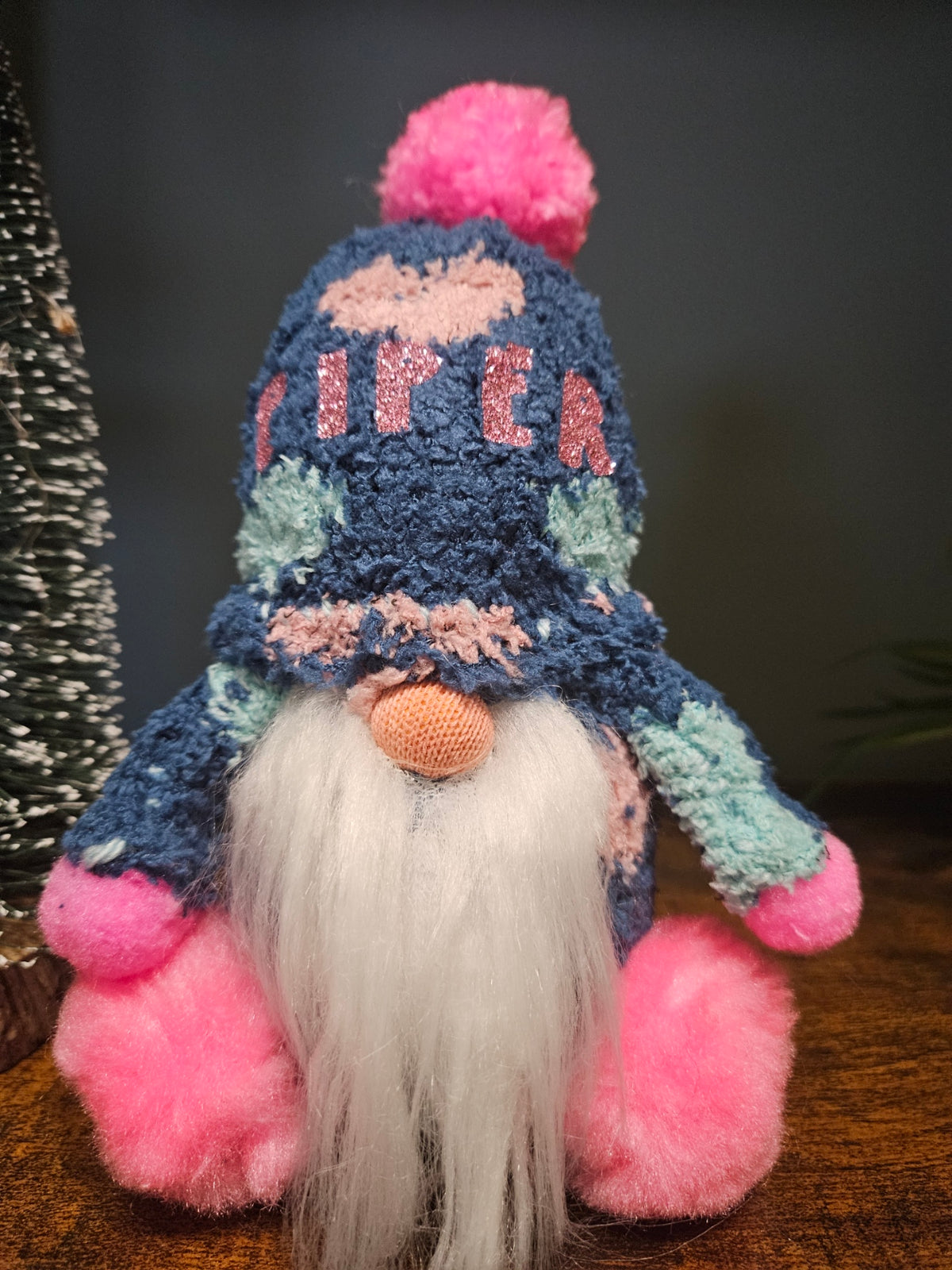 Blue Fluffy Gonk with Name or Number