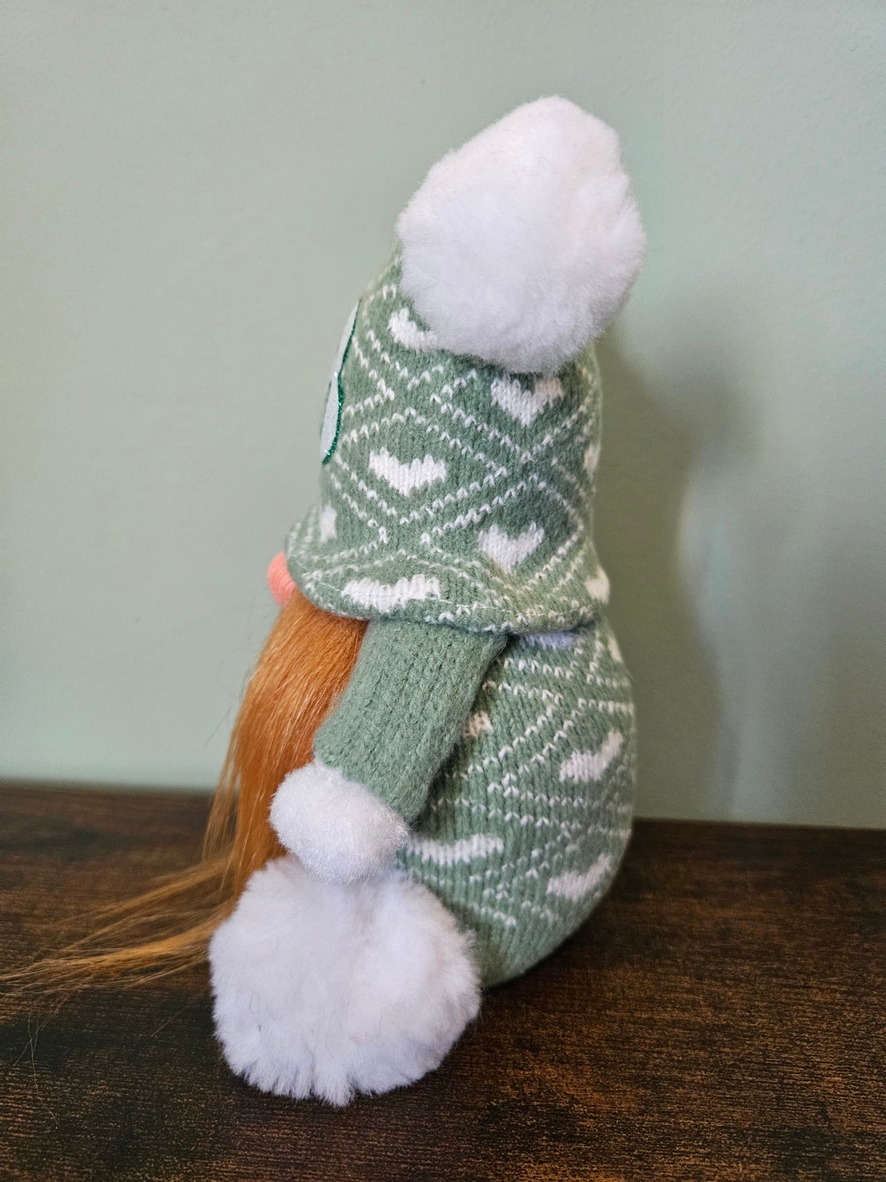 Green and White George Gonk with Name or Number