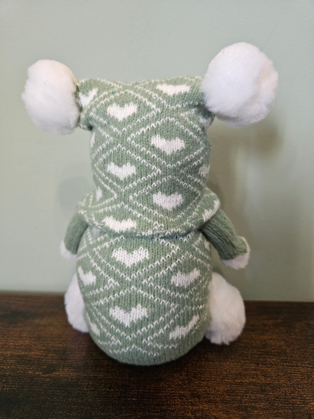 Green and White Gonk with Name or Number